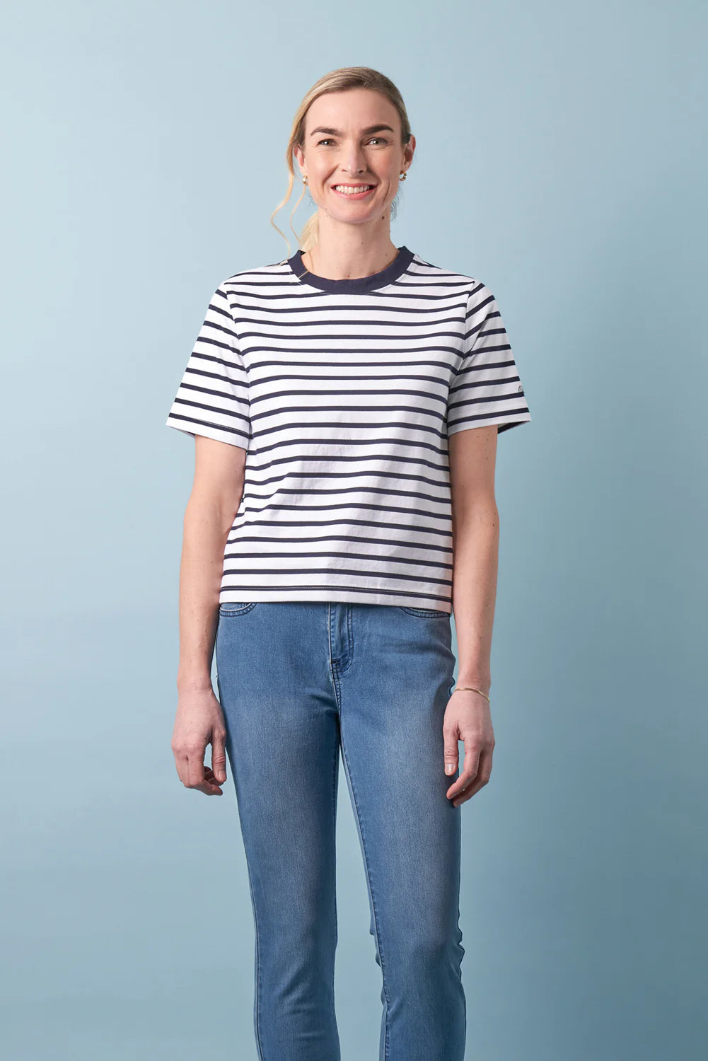 Charlie Jane HEATHCOTE TEE white navy