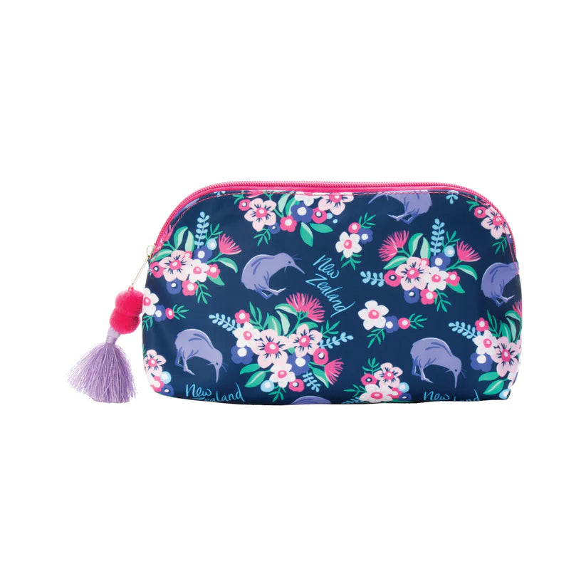 COSMETIC BAG KIWI & BOUQUET FLOWERS