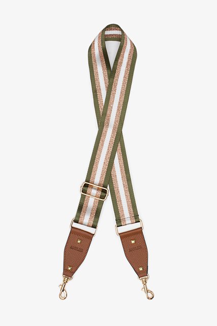 ANTLER Bag Strap Khaki Rose Gold Stripe