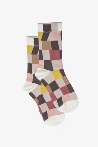 ANTLER sock Abstract Check Pink