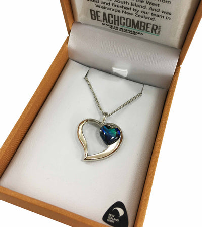 PAUA PENDANT HEART NECKLACE