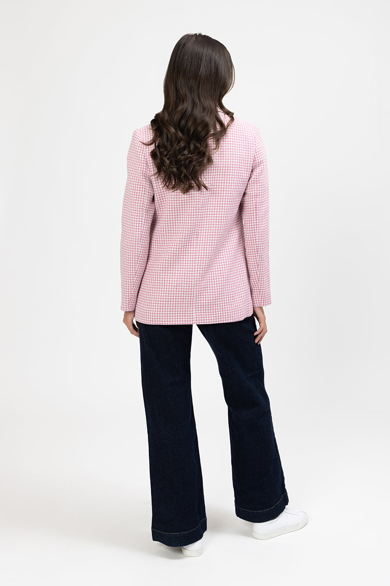 Billie The Label DYLAN BLAZER houndstooth pink