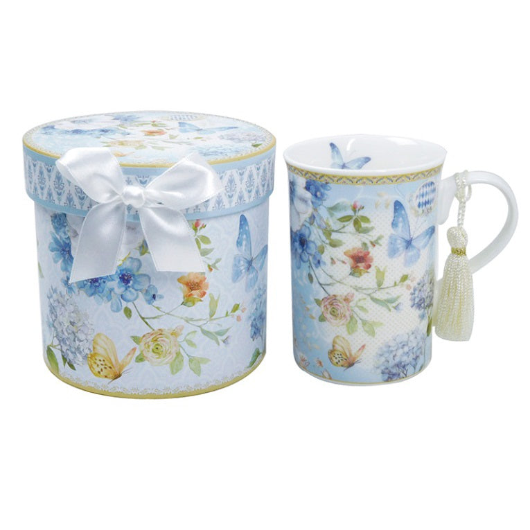 Mug BLUE BUTTERFLIES   with gift box