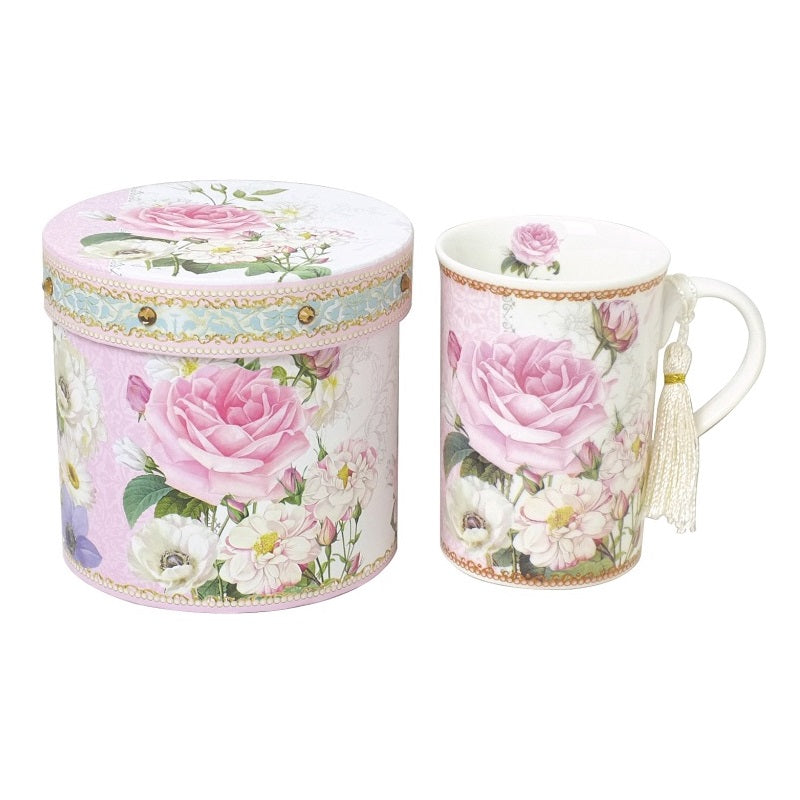 Mug PINK ROSES with gift box