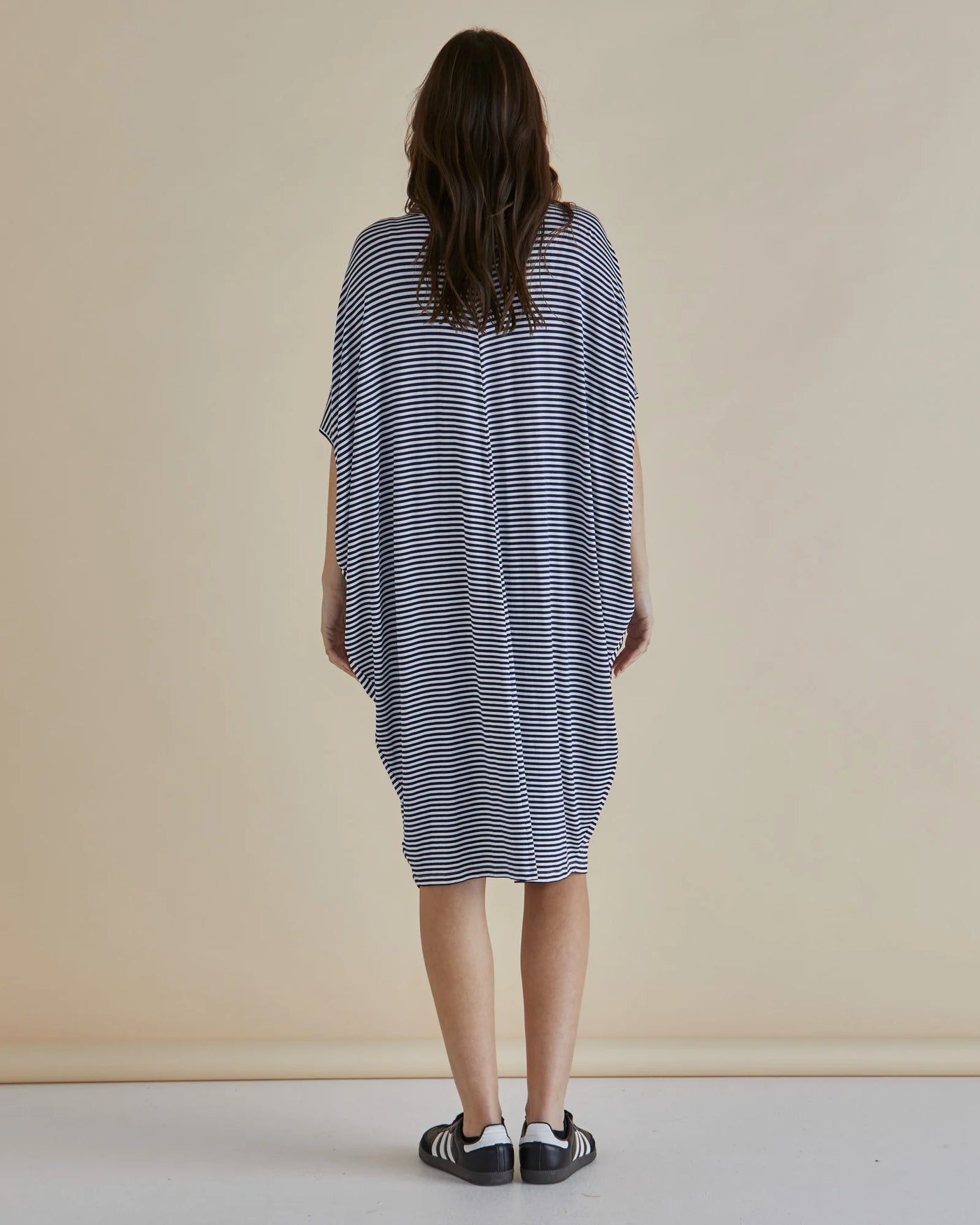 Betty Basics MAUI DRESS BLUE/WHITE STRIPE