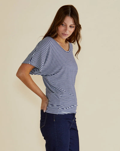 Betty Basics MAUI TEE NAVY BLUE/ WHITE STRIPE