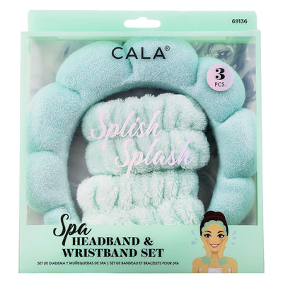 Cala Spa Headband & Wristband Set MINT