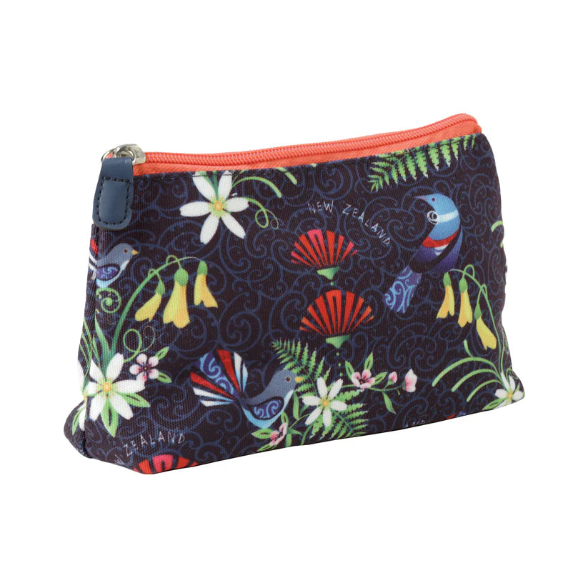 COSMETIC BAG BIRD FLOWER NAVY