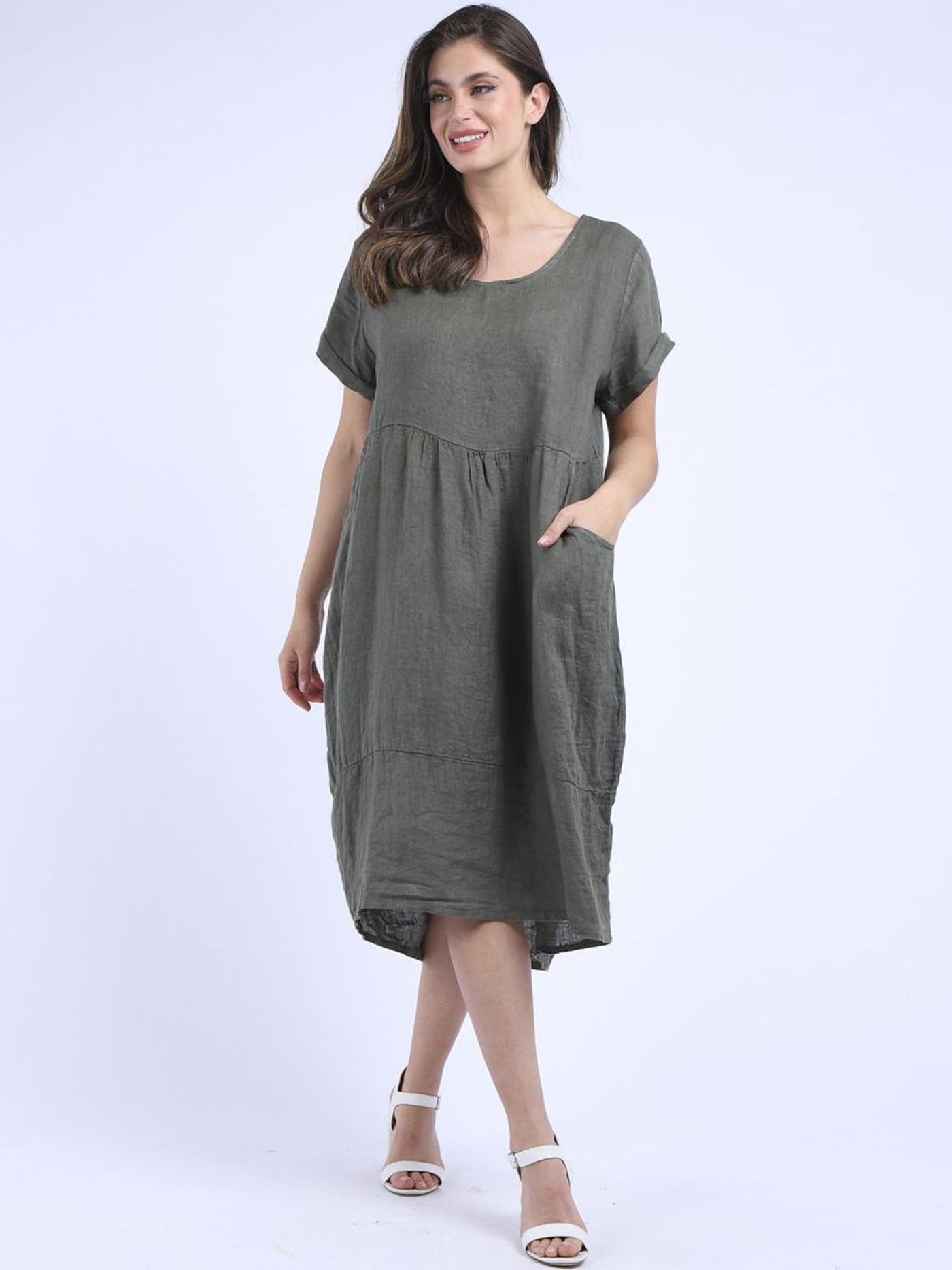 CHARLOTTE Linen DressKHAKI