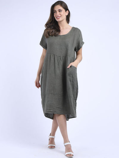 CHARLOTTE Linen DressKHAKI