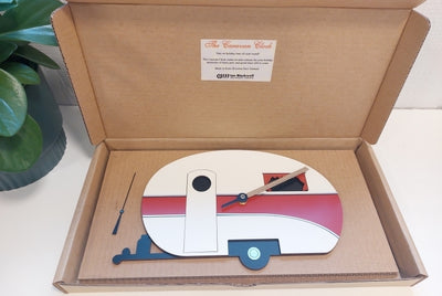 Ian Blackwell LARGE Caravan RED Clock