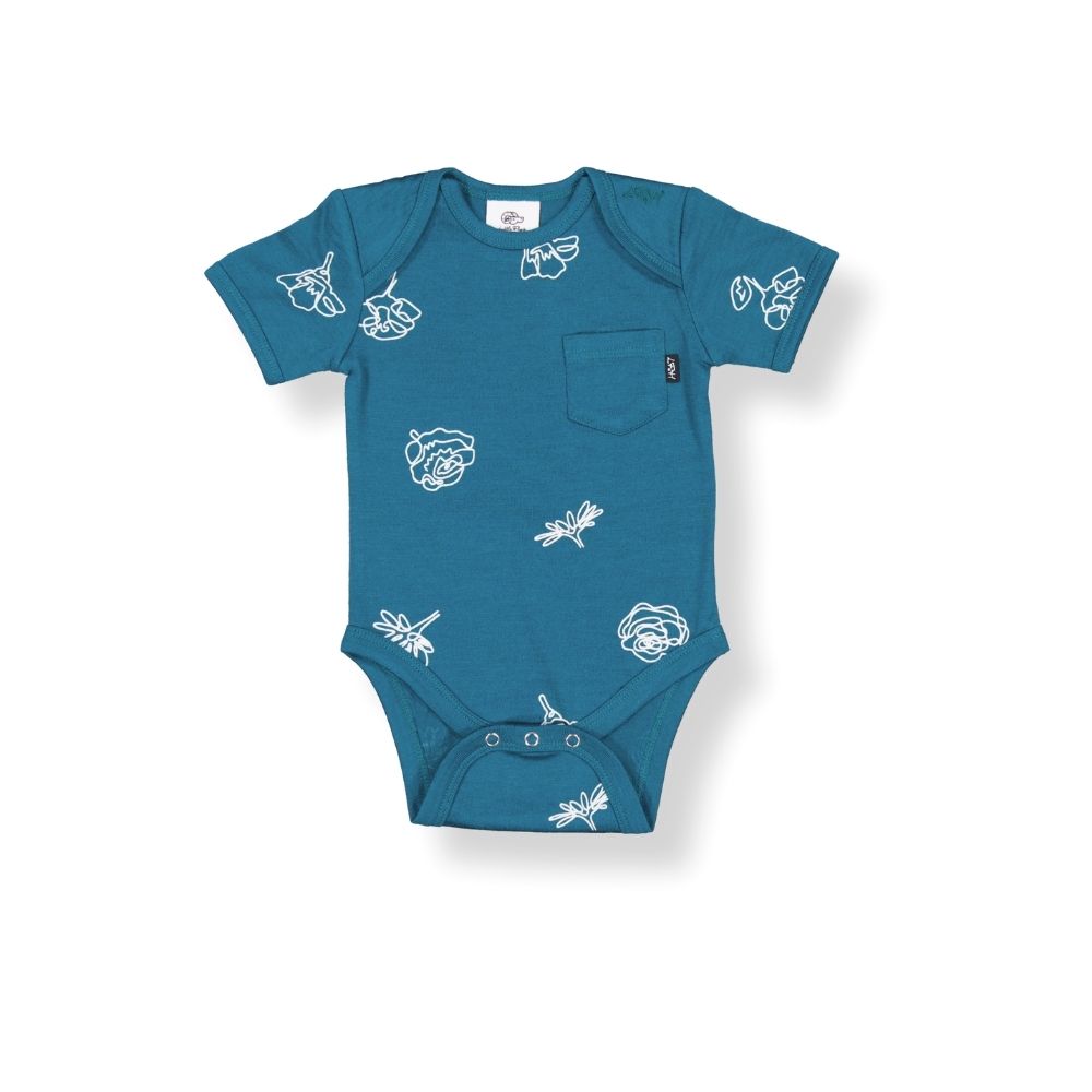 LITTLE FLOCK OF HORRORS ezra bodysuit jade wild flower