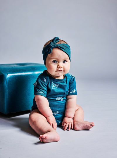 LITTLE FLOCK OF HORRORS ezra bodysuit jade wild flower
