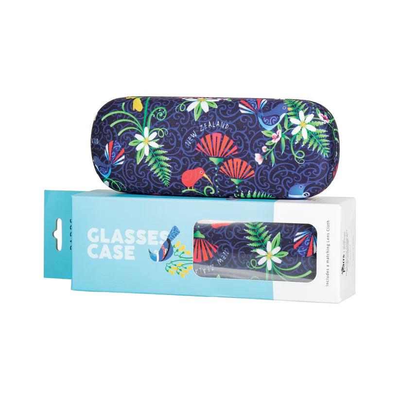 Glasses CASE BIRD FLOWER NAVY