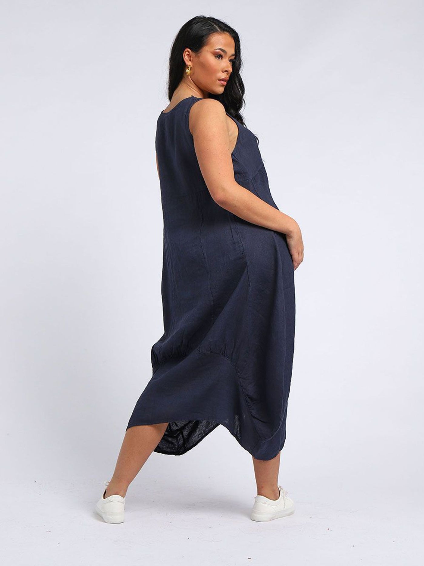 GABRIELLA  Linen Dress NAVY