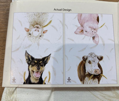 Farm Yard Faces 2pk Tea Towels