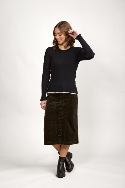 Knewe  LUXE SWEATER BLACK/White