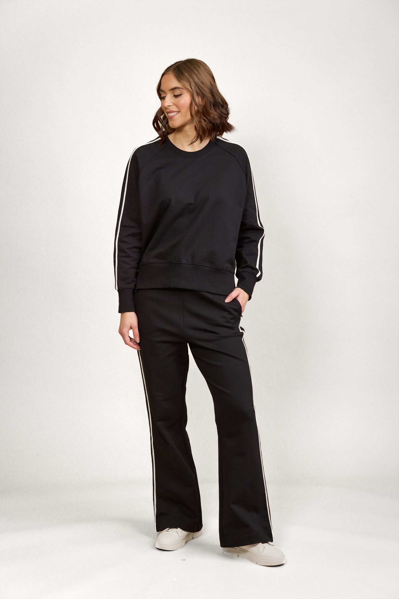 Knewe  Rebel Jumper BLACK with white sleeve stripe