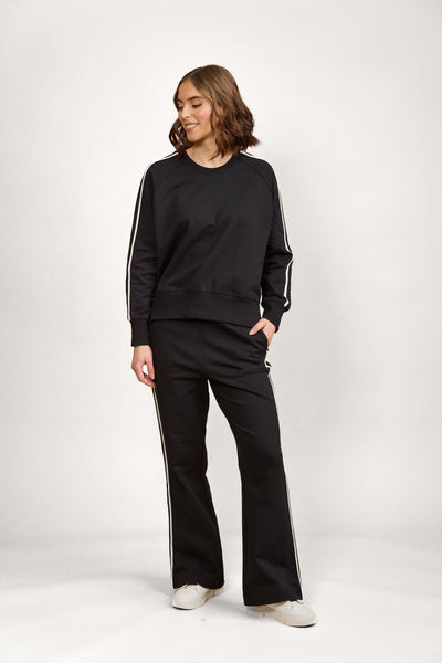 Knewe  Rebel Jumper BLACK with white sleeve stripe