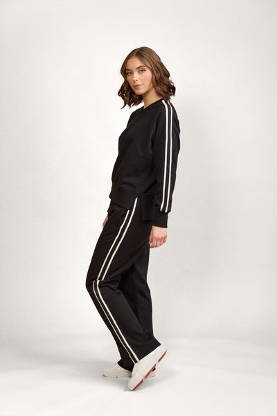 Knewe  Rebel Jumper BLACK with white sleeve stripe