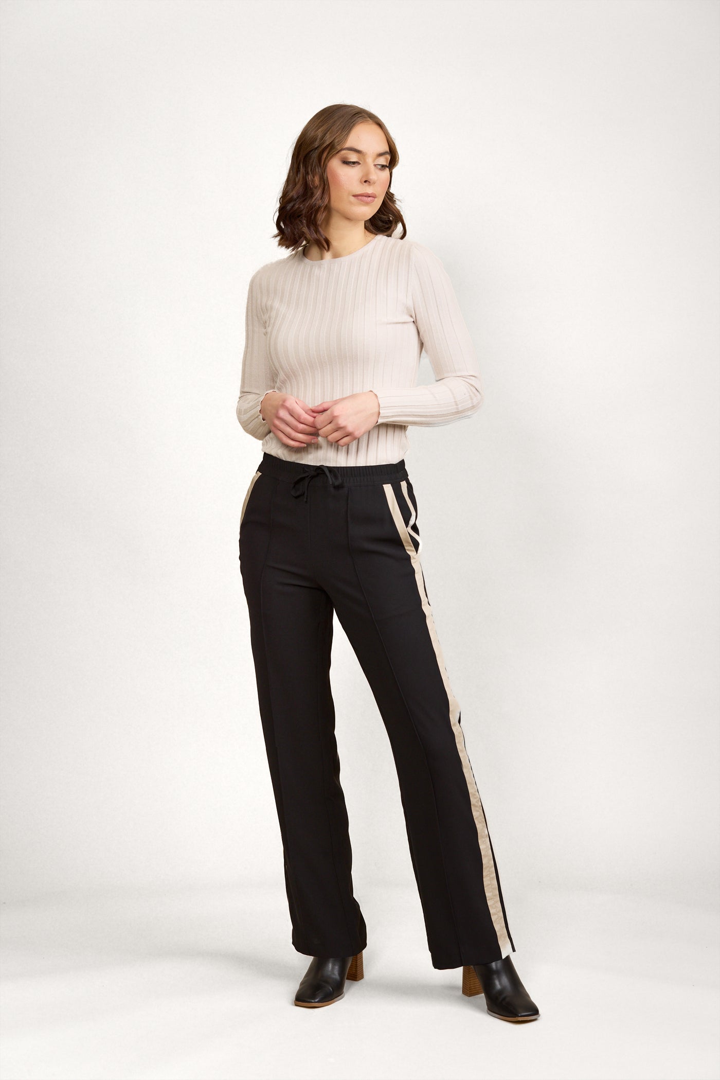 Knewe  BOWIE PANT Black/Oat