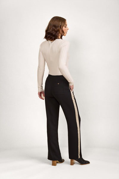 Knewe  BOWIE PANT Black/Oat