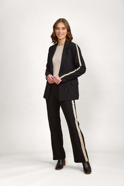 Knewe  BOWIE PANT Black/Oat