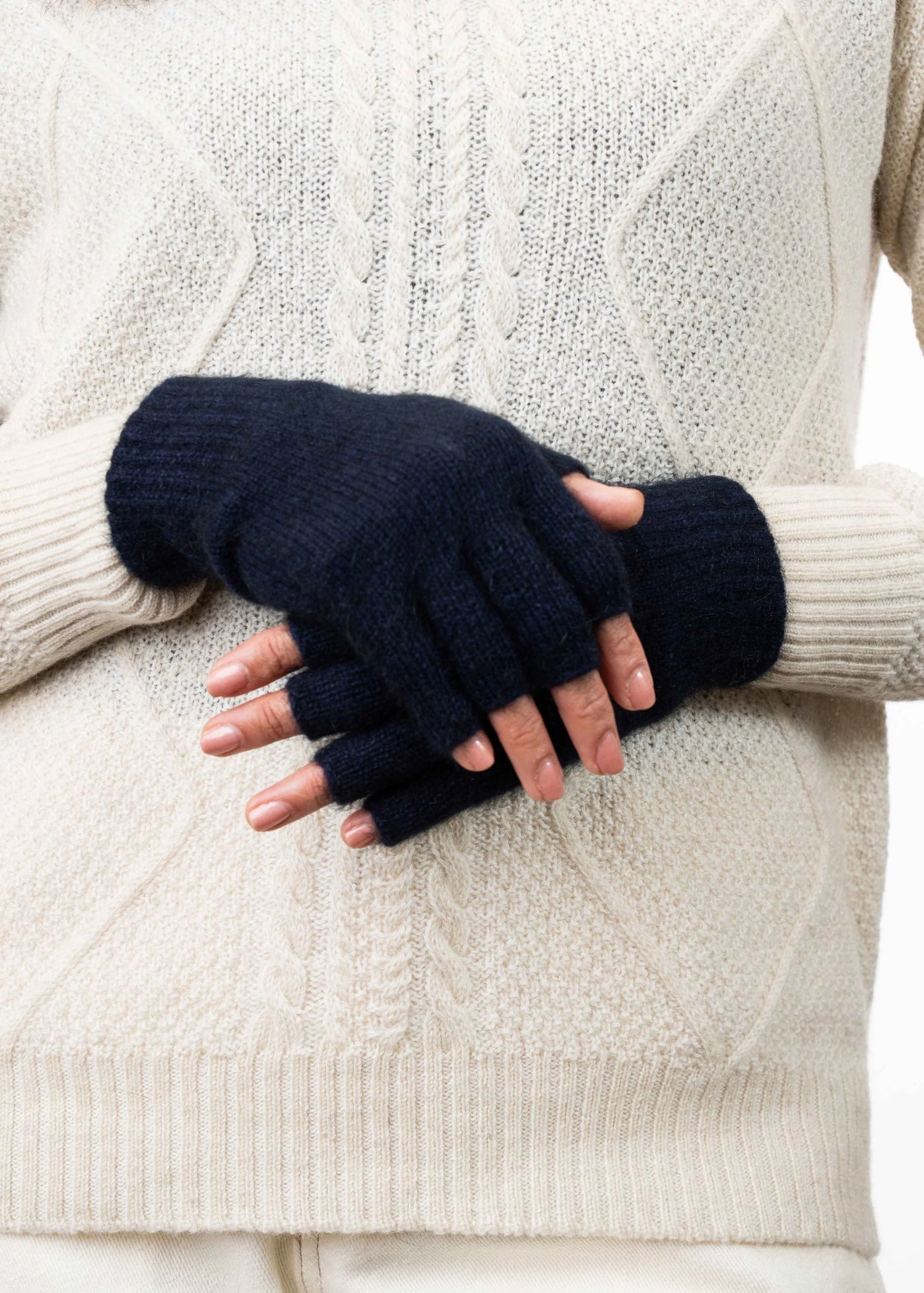 Koru Fingerless Gloves NAVY