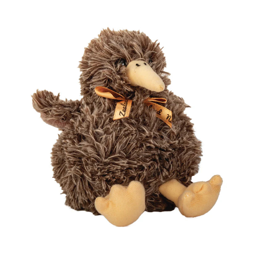 KIWI soft toy WITH GOLD RIBBON BROWN 12CM