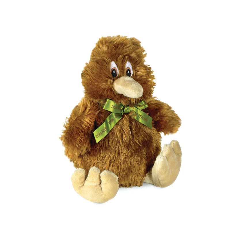 KIWI soft toy sitting with green ribbon