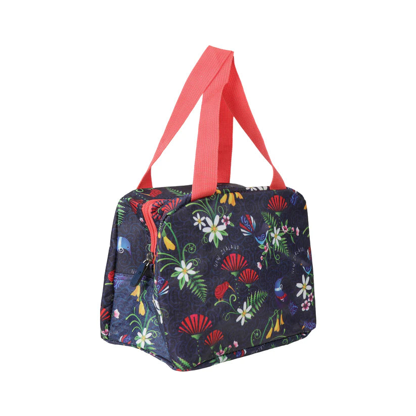 LUNCH BAG BIRD FLOWERS NAVY