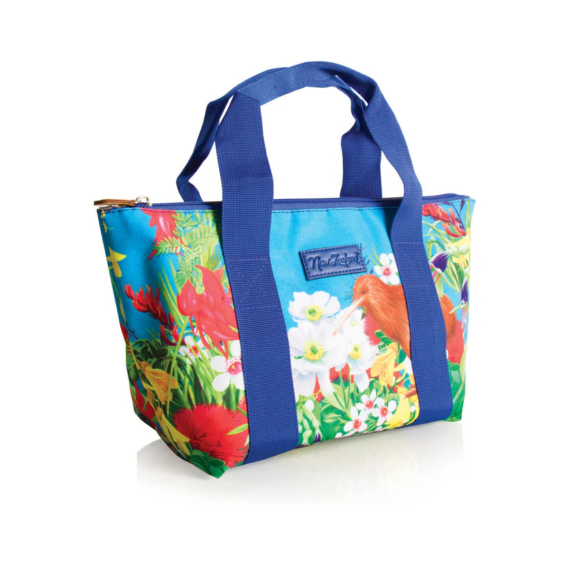 LUNCH BAG KIWI FLOWER BLUE