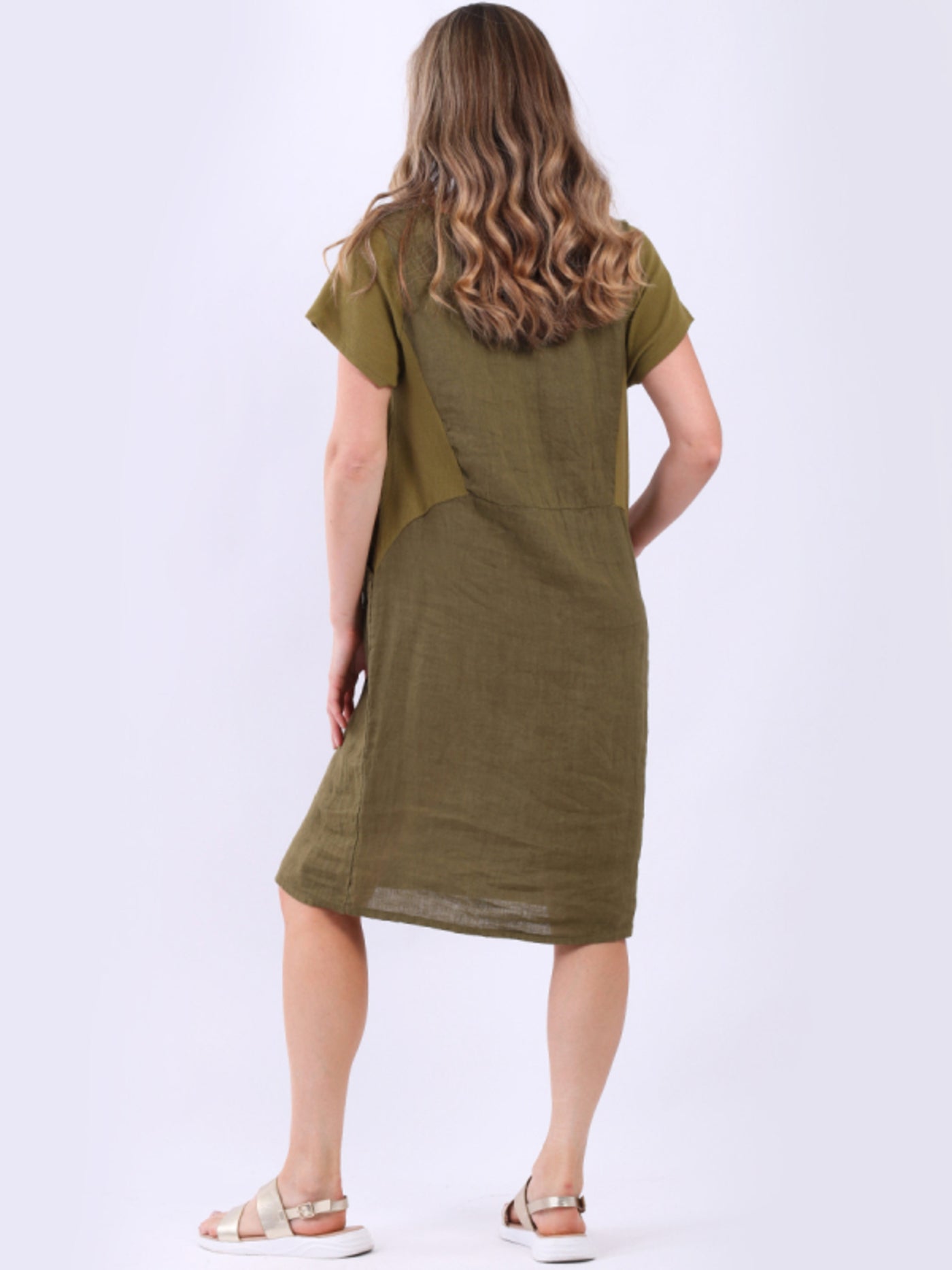 Fleur Linen Dress OLIVE