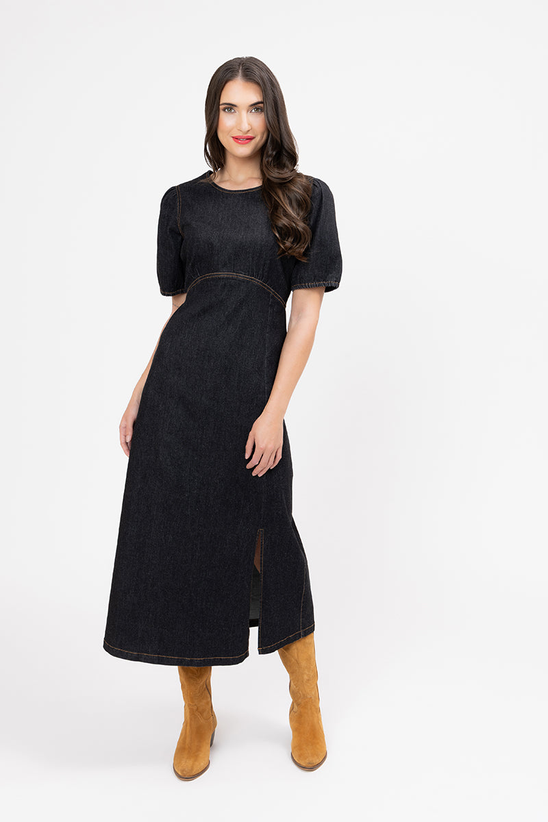 LEILA & LUCA MAYA DRESS WASHED BLACK