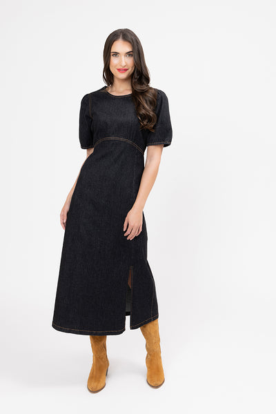 LEILA & LUCA MAYA DRESS WASHED BLACK