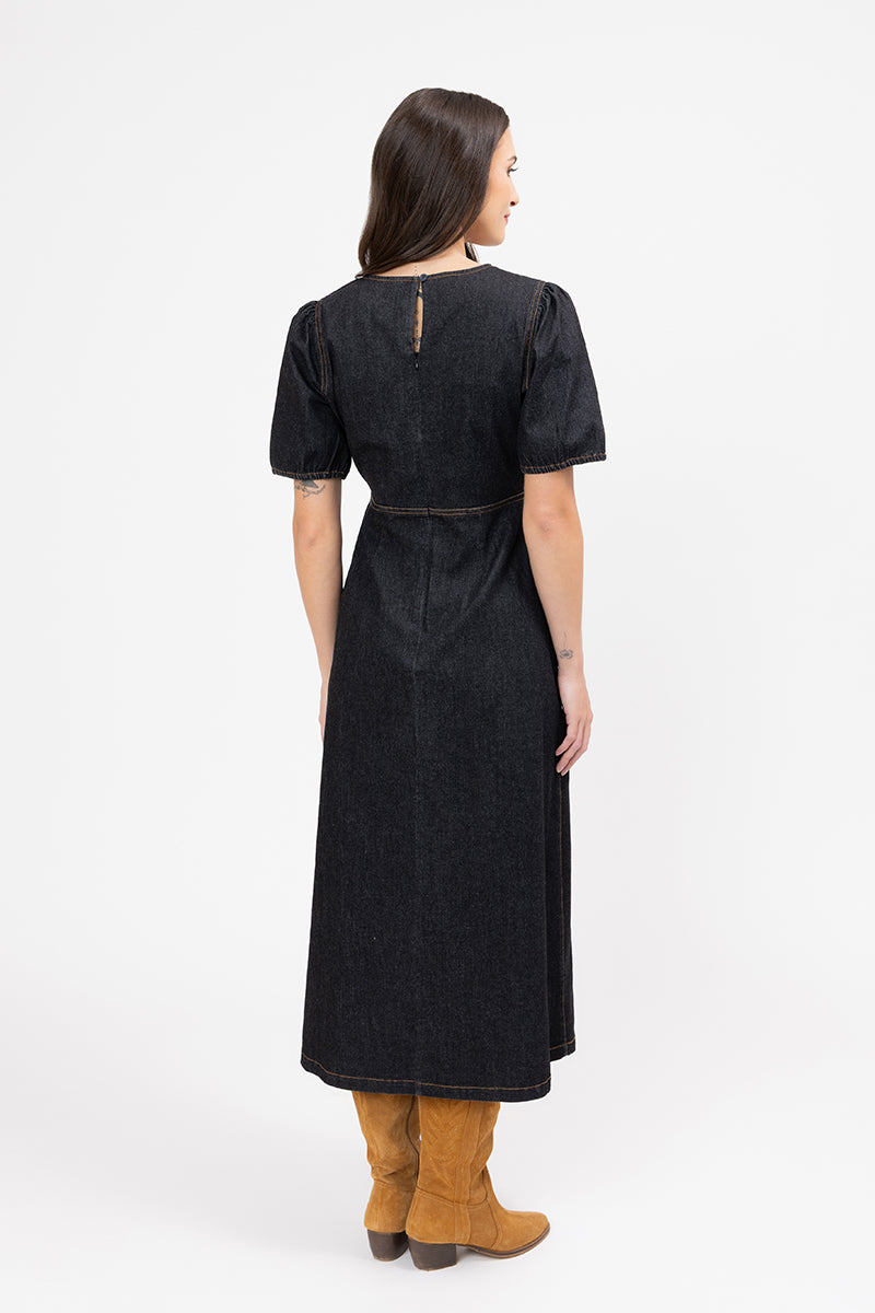 LEILA & LUCA MAYA DRESS WASHED BLACK