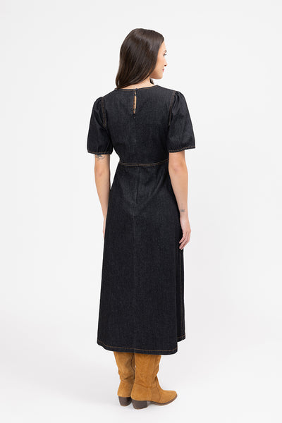 LEILA & LUCA MAYA DRESS WASHED BLACK