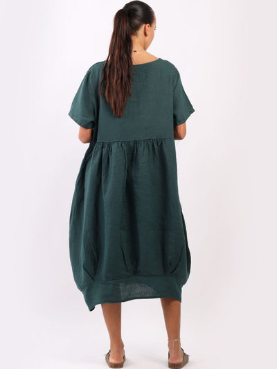 MILA Linen Dress DARK TEAL