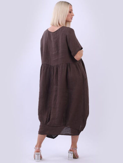 MILA Linen Dress CHOCOLATE