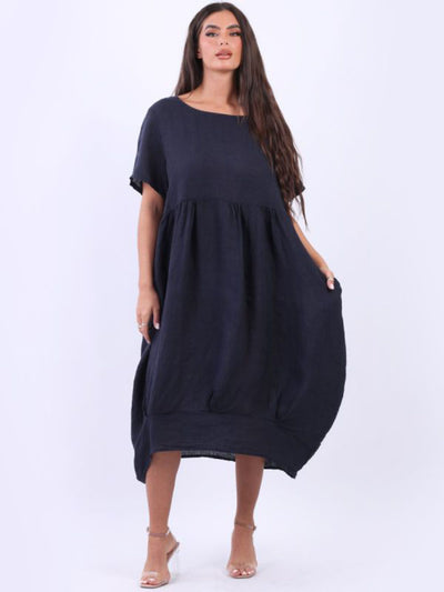 MILA Linen Dress NAVY