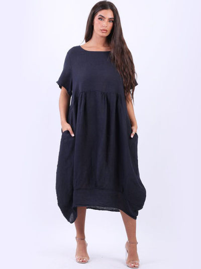 MILA Linen Dress NAVY