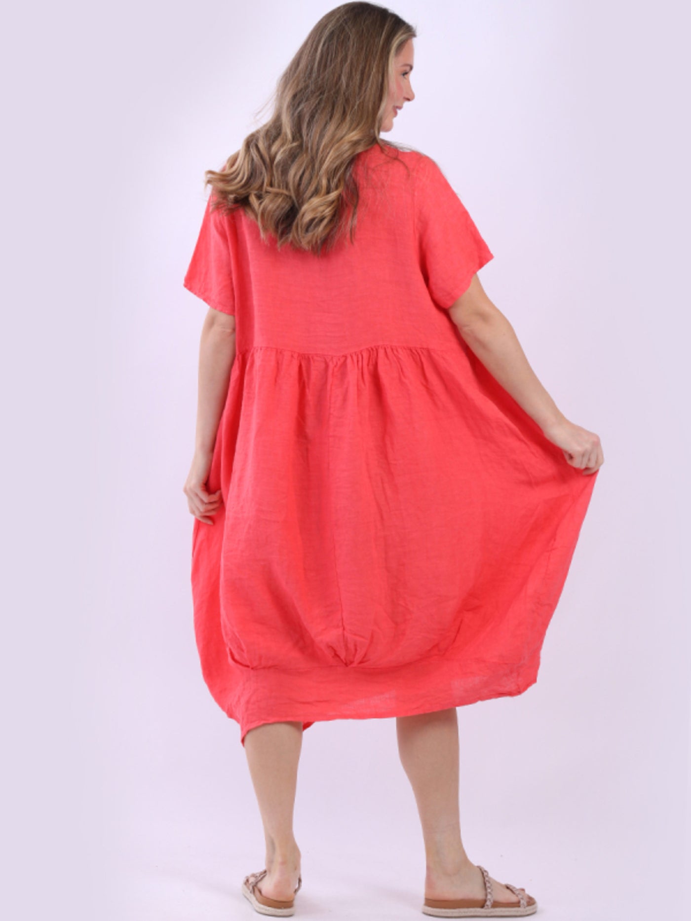 MILA Linen Dress CORAL