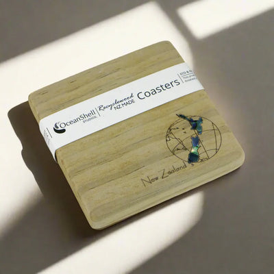 Global Recycled Wood With Paua COASTER
