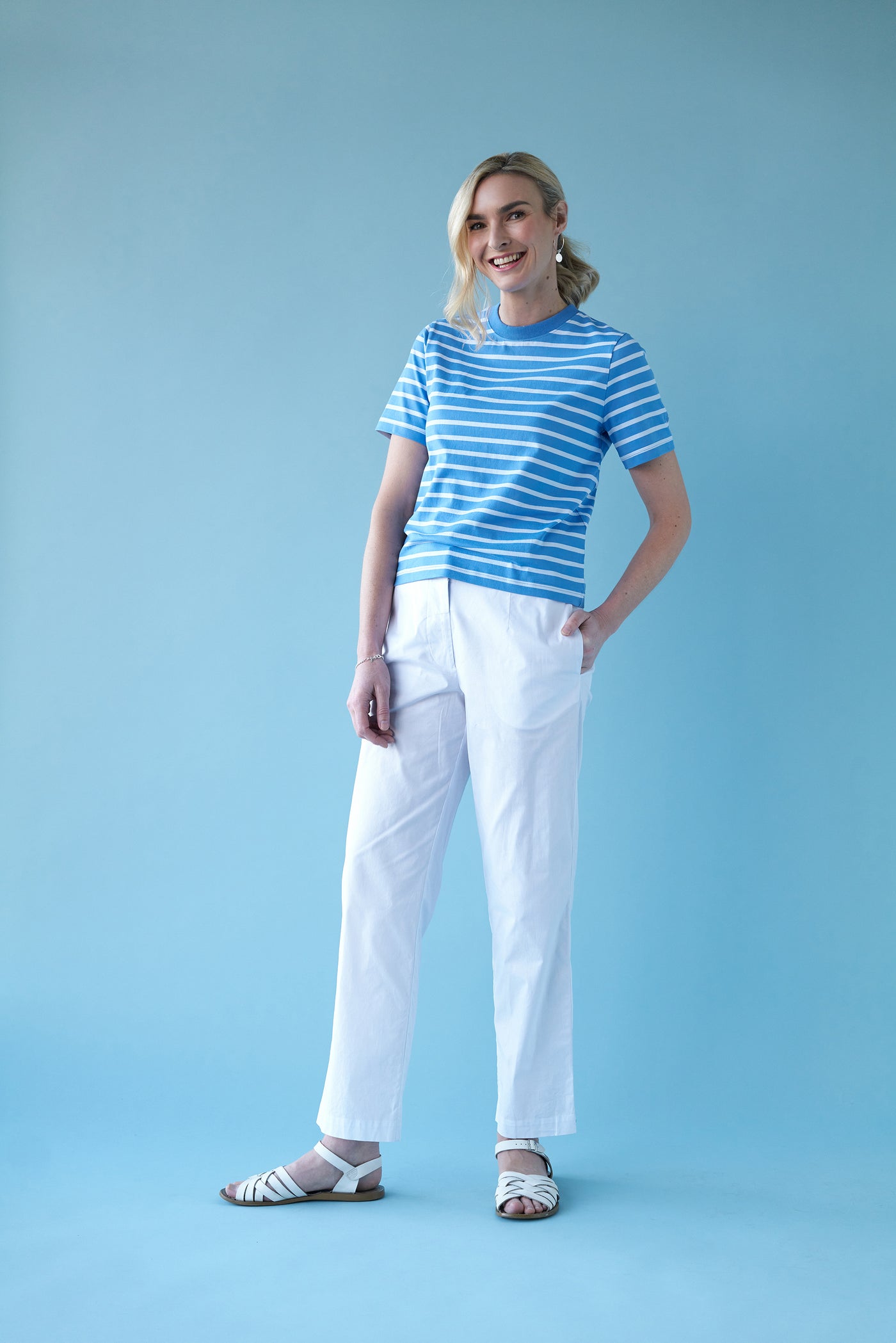 Charlie Jane HEATHCOTE TEE chambray white