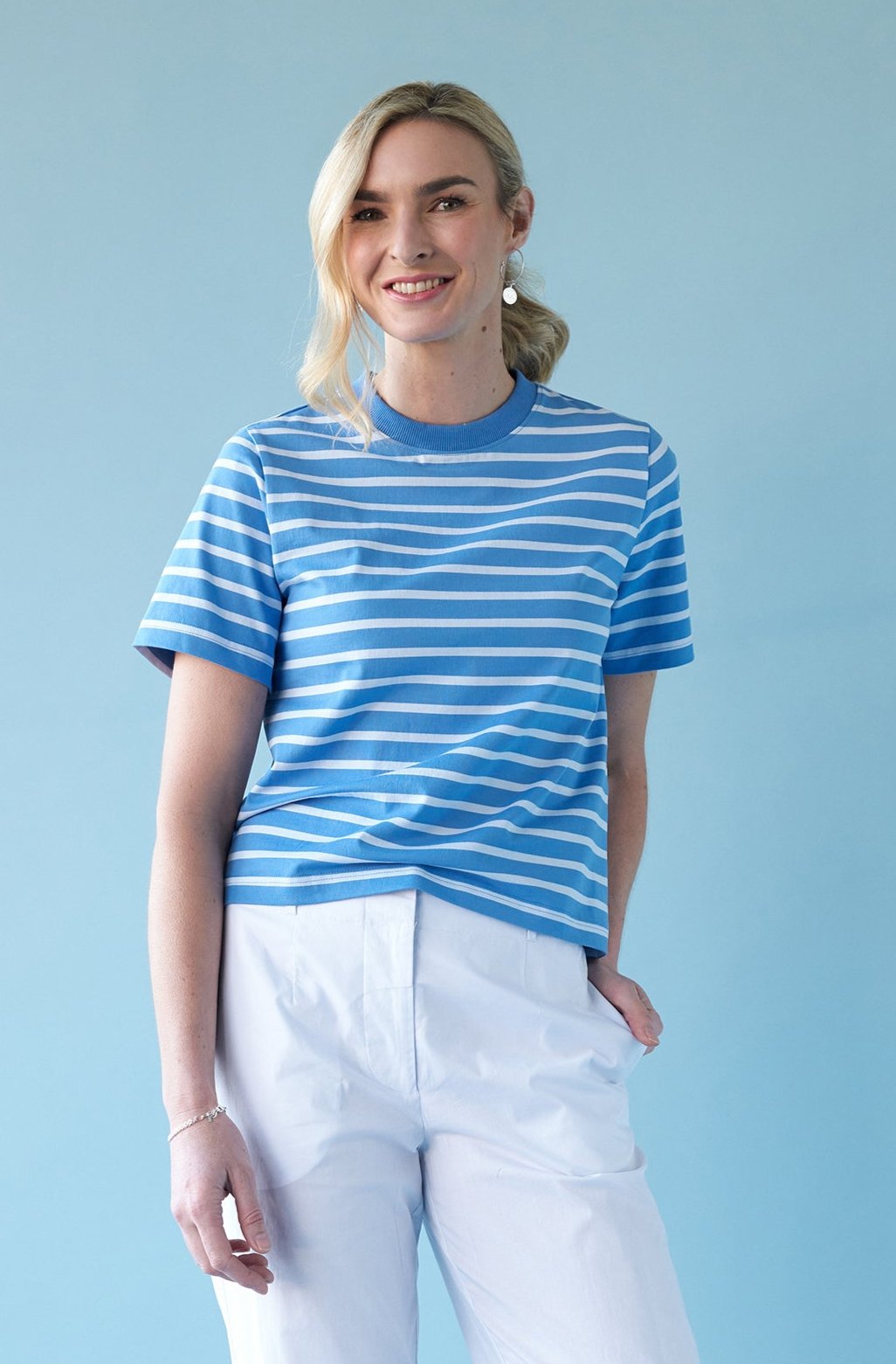 Charlie Jane HEATHCOTE TEE chambray white