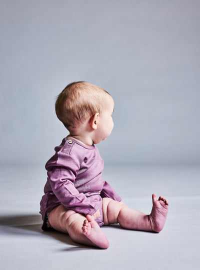 LITTLE FLOCK OF HORRORS riley bodysuit mauve animal
