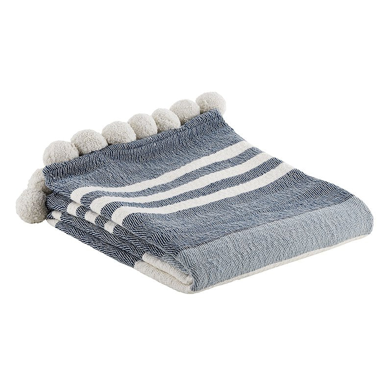 Throw stripe Pom Pom