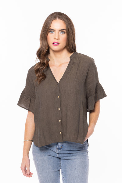 Seeking Lola  Riverstone Shirt Khaki Texture