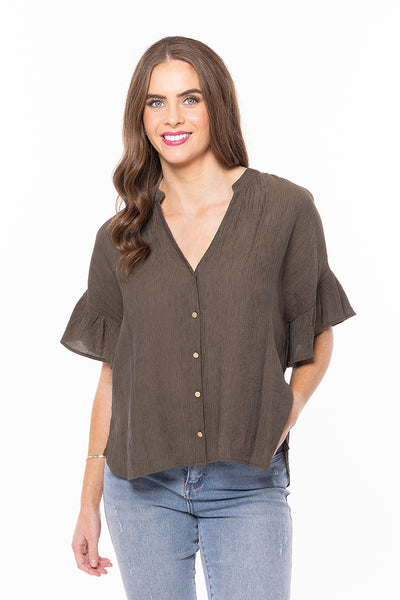 Seeking Lola  Riverstone Shirt Khaki Texture