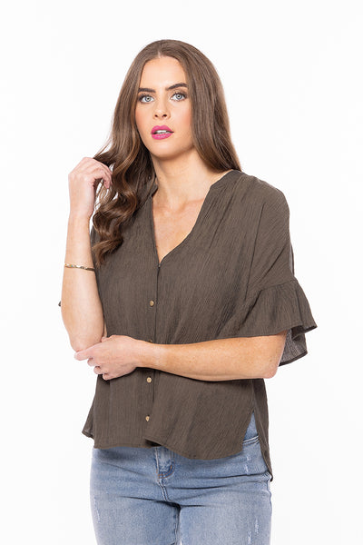 Seeking Lola  Riverstone Shirt Khaki Texture